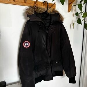 Canada Goose Black Puffer Jacket with Fur Hood